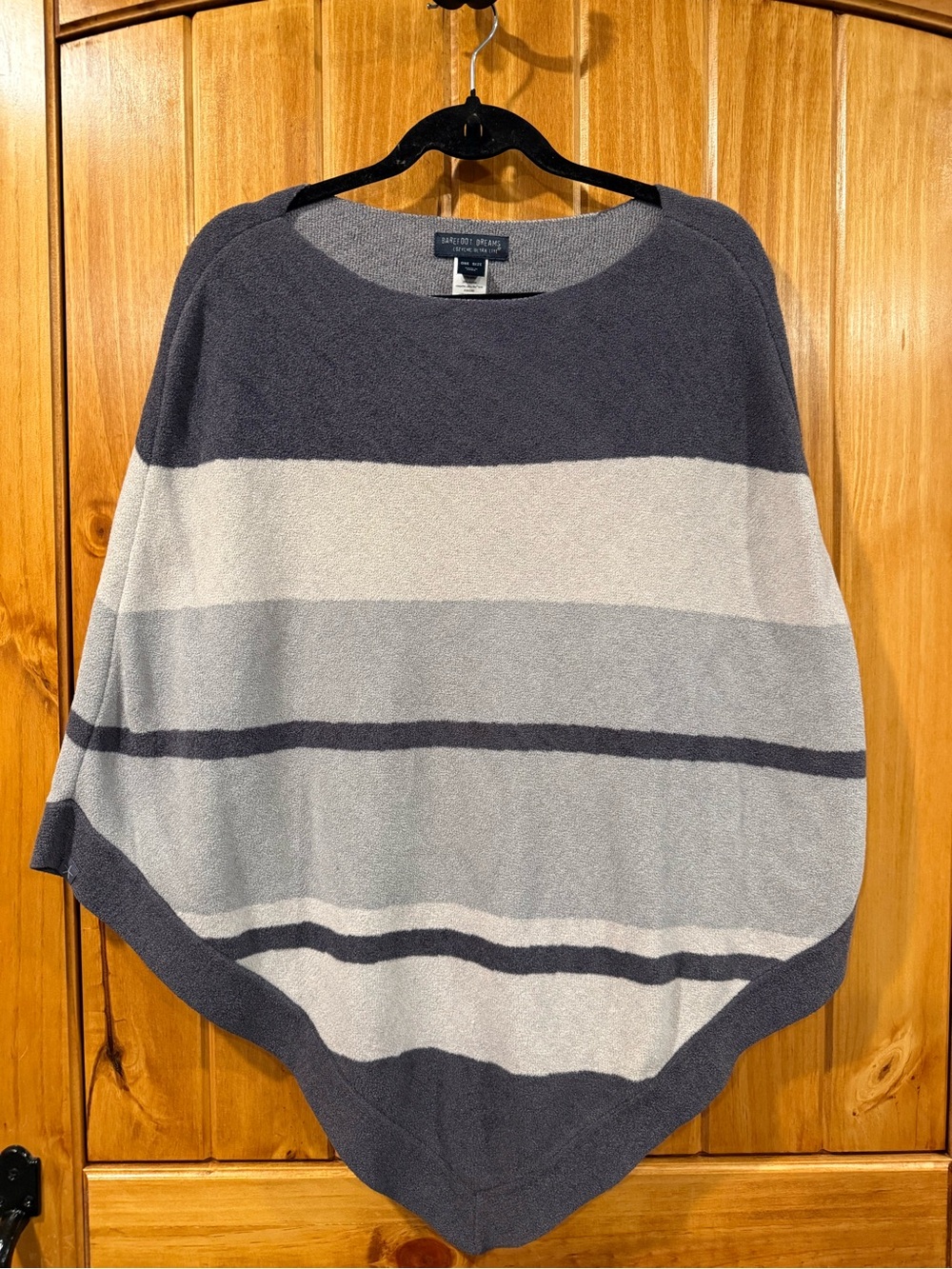 Barefoot Dreams Blue Stripe poncho